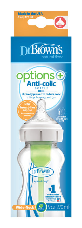 Fľaša antikolik Options+ široké hrdlo 270ml plast