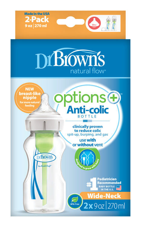 Fľaša antikolik Options+ široké hrdlo 2x270ml plast