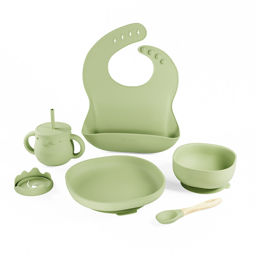 6-dielny silikónový set riadu pre deti