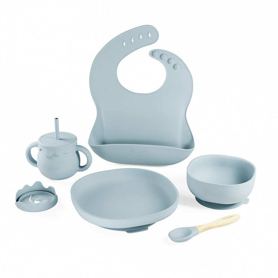 6-dielny silikónový set riadu pre deti