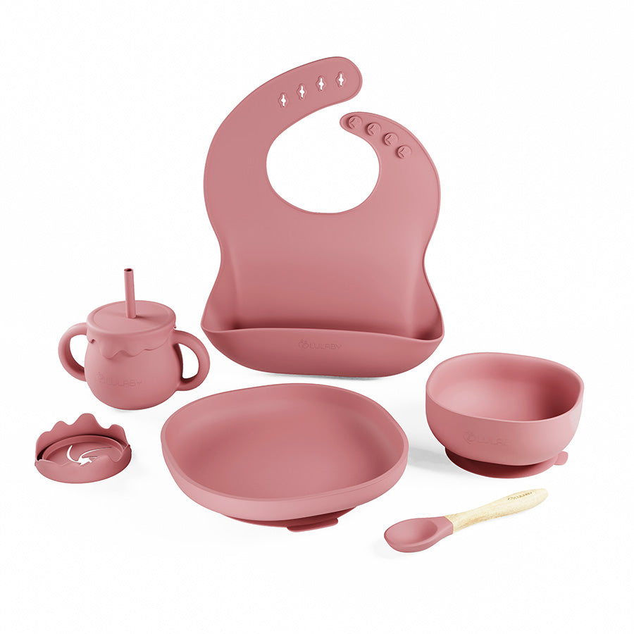 6-dielny silikónový set riadu pre deti