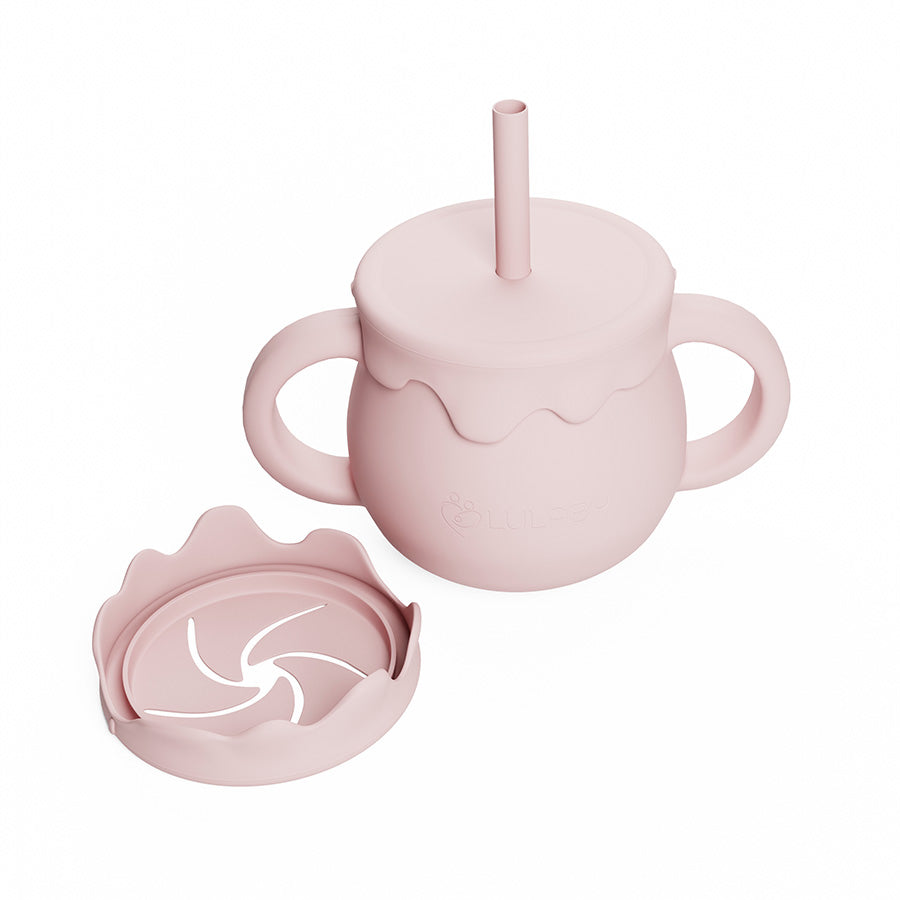 Silikónový riad pre deti 6-dielny Misty Rose