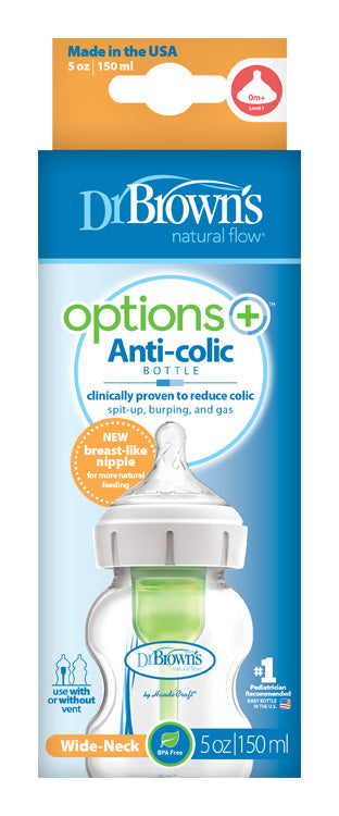 Fľaša antikolik Options+ široké hrdlo 150ml plast