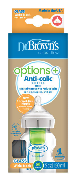 Fľaša antikolik Options+ široké hrdlo 150ml sklo