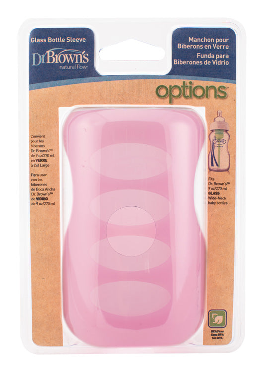 Obal na sklenenú fľašu široké hrdlo 270ml silikónový ružový