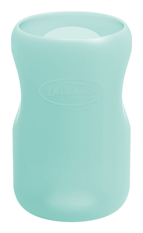Obal na sklenenú fľašu široké hrdlo 270ml silikónový tyrkysový