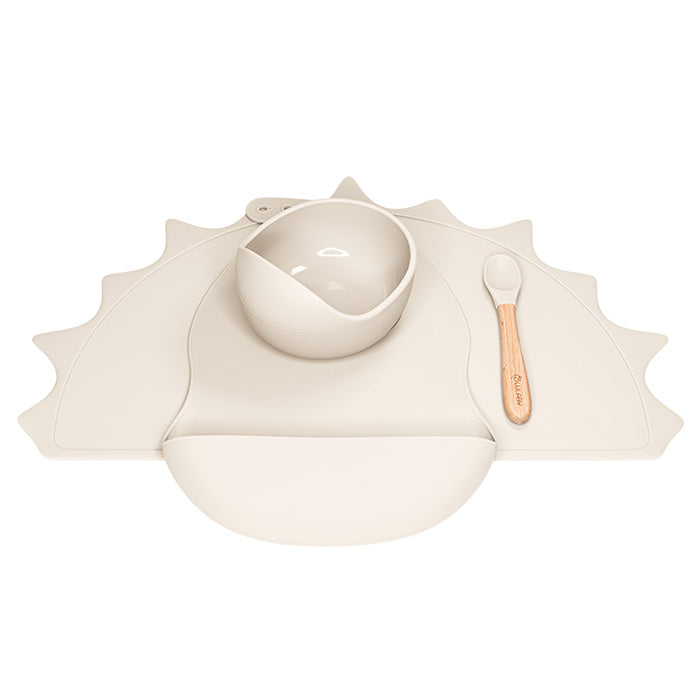 Silikónový riad pre deti 5v1 mini Almond