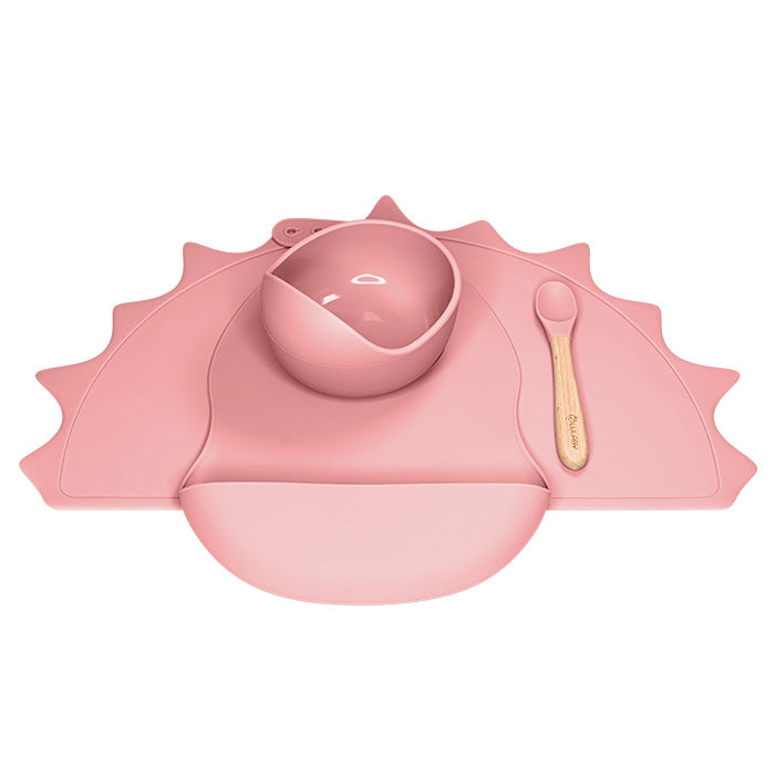 Silikónový riad pre deti 5v1 mini Rose Pink